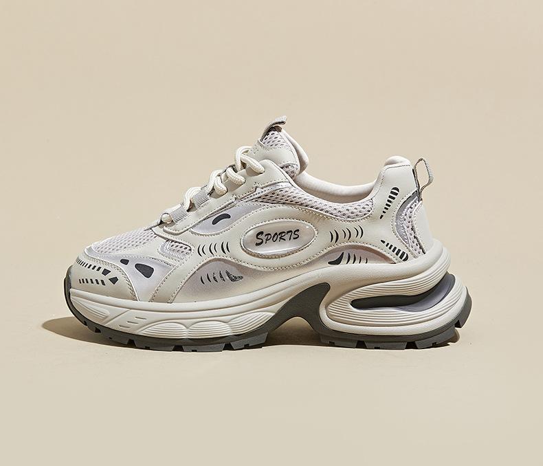 

2025 spring and summer new dad shoes breathable fashion versatile heightening sports shoes soft sole not tired feet light comfortable thick 35