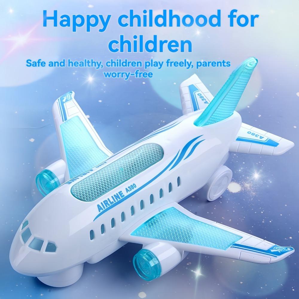Airplane Toys for Kids,Bump & Go Action,Toddler Toy Airplane with LED Flashing Light, Music, Airplane Sound, Great Gift for Kids