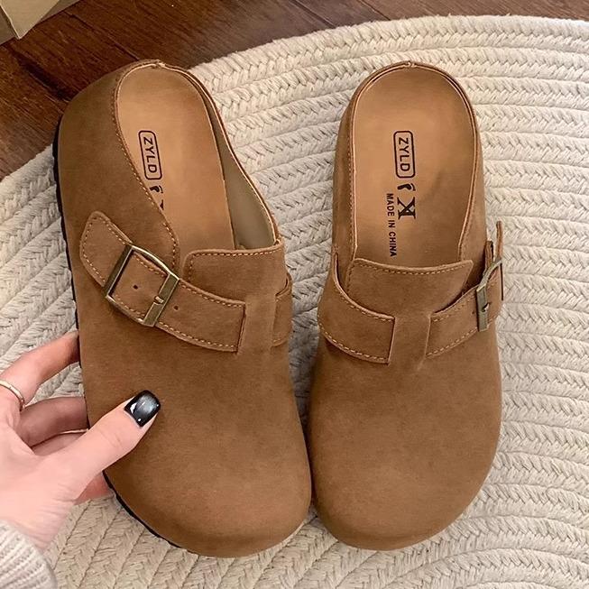 Fashion and lightweight retro platform Birkenstocks women's outer wear heightening one pedal bag head slippers