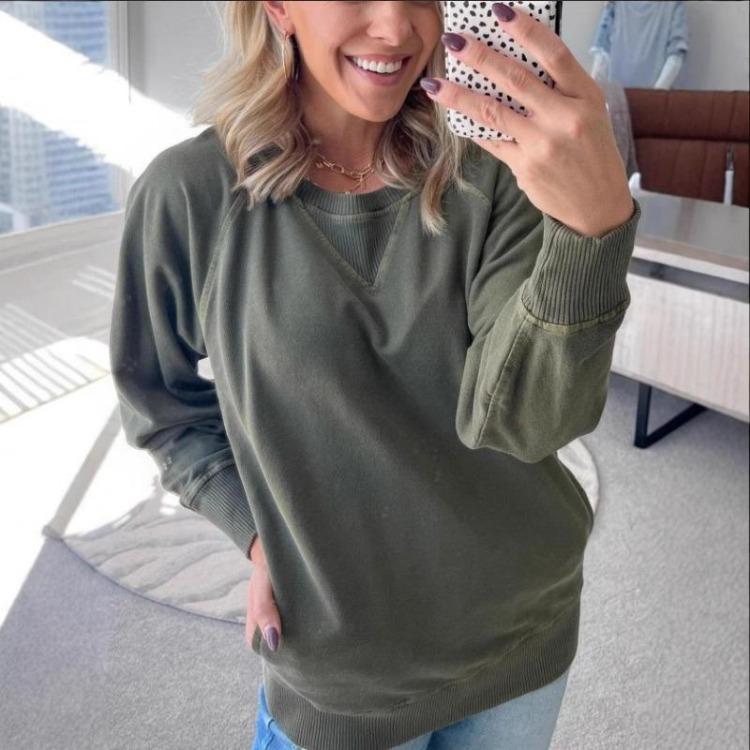 

Winter Oversize Sweatshirt for Women Solid Color Pullover Top Loose Casual Long Sleeve Half High Neck Winter Pullover S зелёный