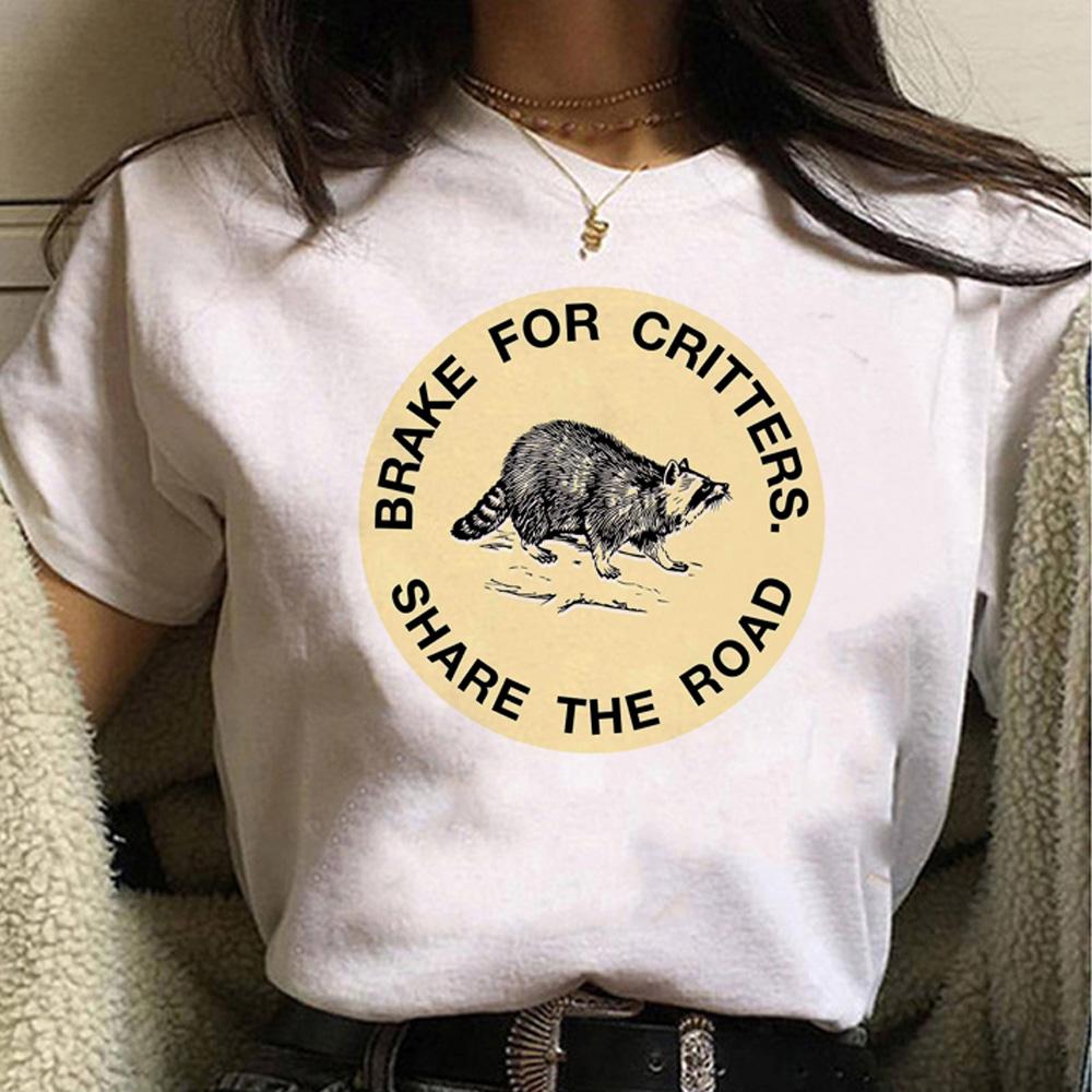 Racoon top women designer streetwear t shirt girl y2k 2000s clothing