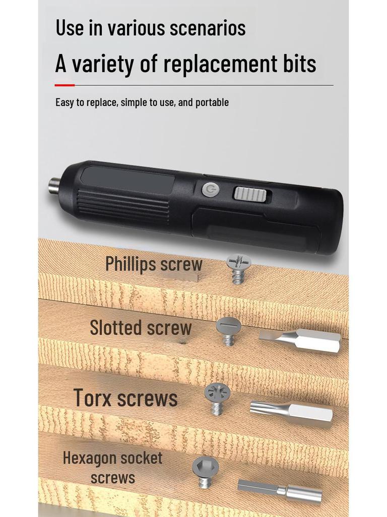 USB Rechargeable High-Torque Lithium Mini Electric Screwdriver Set