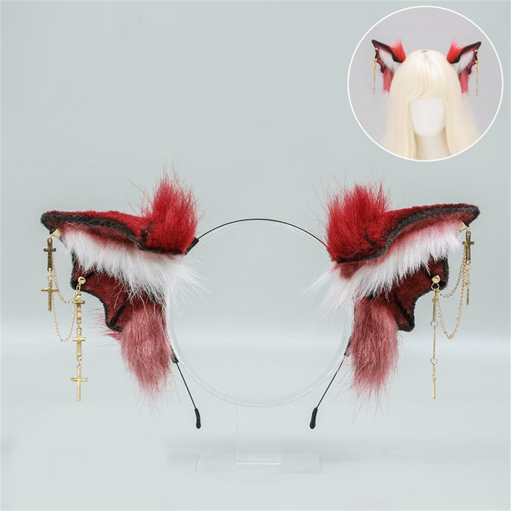 Halloween Fluffy Bat Wing Hairband Demon Cosplay Prop Subculture Animal Beast Ear Gothicism Headpiece Role Playing Headgear
