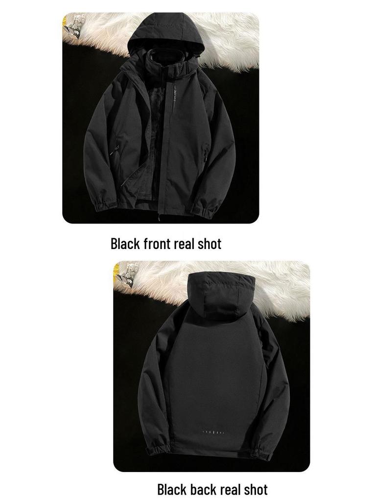 Windproof & Waterproof 3-in-1 Detachable Couples' Mountaineering and Skiing Suit Set