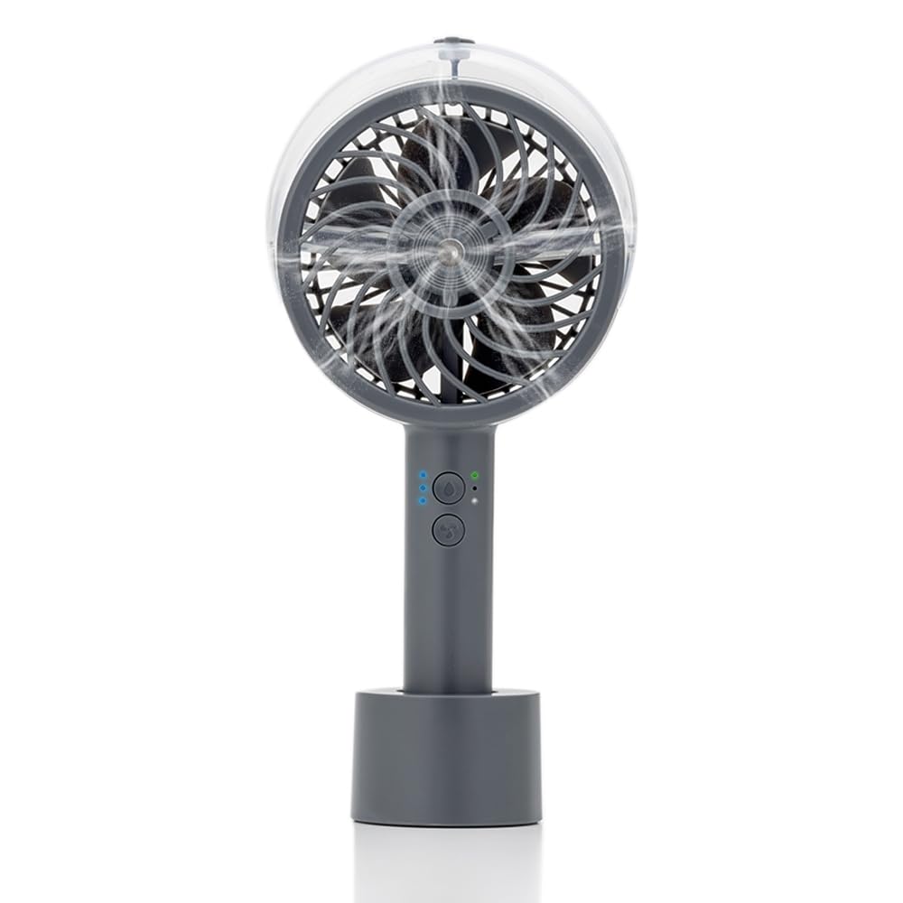 

Вентилятор Topland Mist Handy Fan с подставкой, защита от теплового удара, темно-серый, DG [новинка 2025 г.] Type-C SF-HFM10 темно-серого