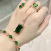 Rose Gold Plated Emerald and Diamond Jewelry Set