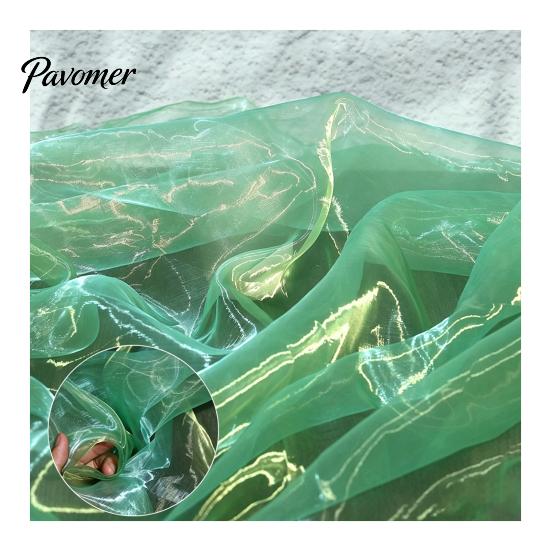 Transparentes Material für Bühnendekoration 1 Yard Zweifarbiges durchsichtiges Organza-Gewebe, 60 Zoll breit schillerndes seidig weiches Gewebe Babyparty-Dekorationen