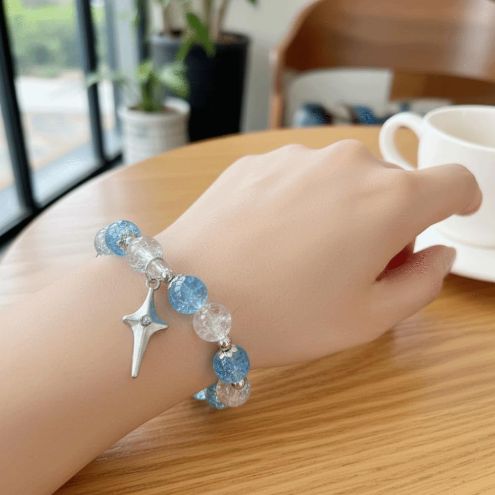 Crystal Beads Beaded Bracelet Fantasy Blue Tassel Bracelet New Star Chain Bracelet Jewelry Gifts
