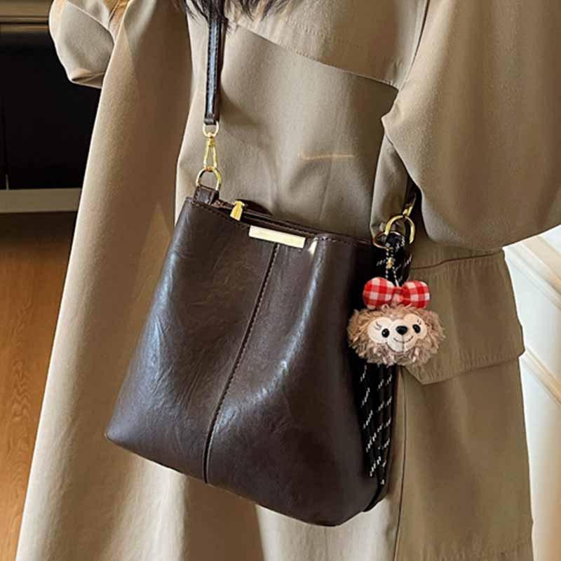 This Year's Popular Fashion Small Bag Women's Bag 2025 New Large-capacity Simple Retro Bucket Bag Texture Cross-body Bag