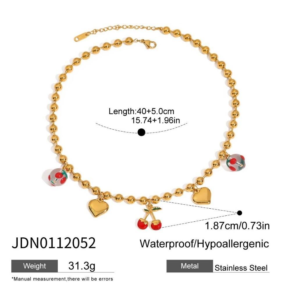 Retro European Style Strawberry Necklace Fruit Series Love Chain Choker Cherry Bracelet  Travel