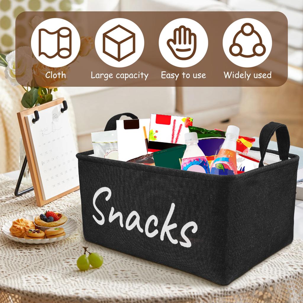 Fabric Desktop Snack Storage Basket Storage Basket Household Wardrobe Miscellaneous Box Portable Snack Foldable Storage Basket