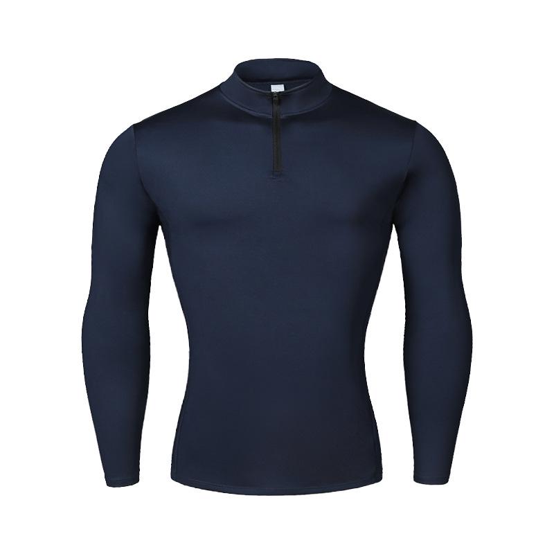 Men's Stand Collar Zipper Long Sleeve Fitness Top - Autumn/Winter Running & Sports