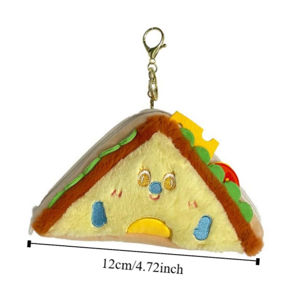 Cartoon Sandwiches Storage Bag Hamburger Zero Wallet Creative Plush Small Purse  Girls