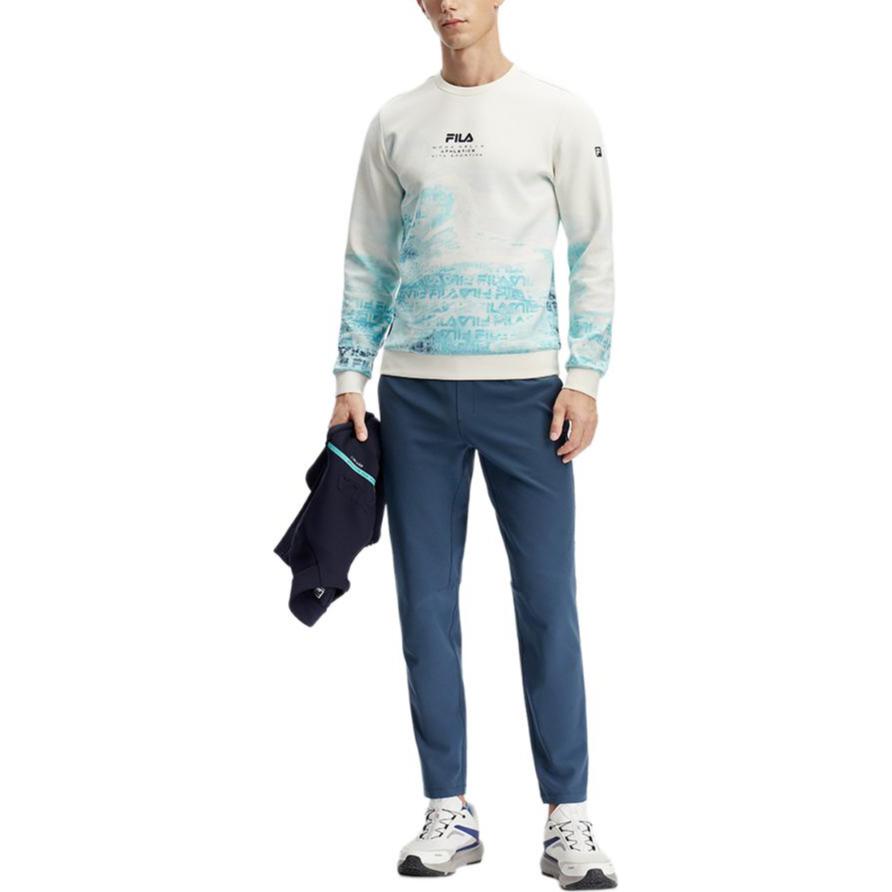 Fila Solid Color Straight Leg Casual Woven Knitted Sports Pants Men Pants Deep-Abyss-Blue A11M411805FDB