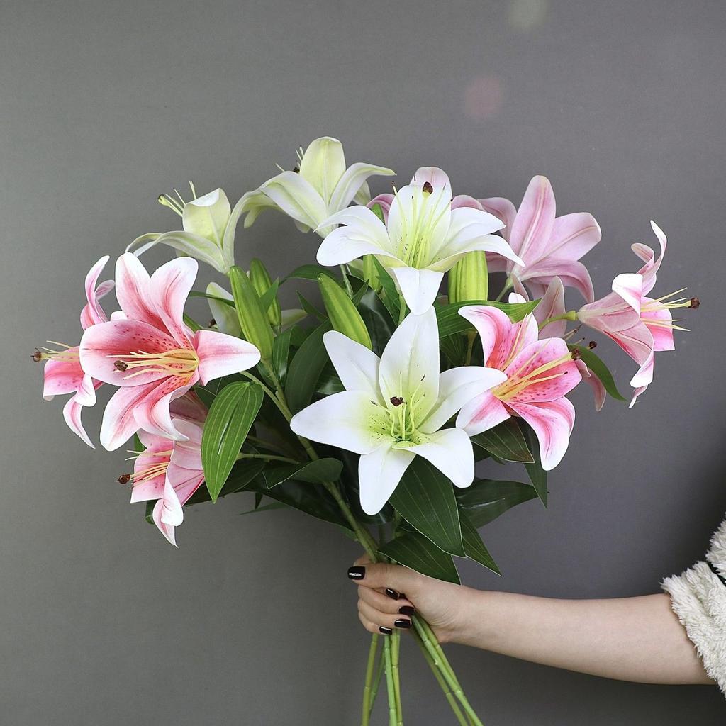 3D Printing Lily Flower Simulation Flower Fake Flower Bouquet Living Room Dining Table Flower Decoration