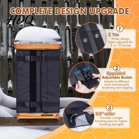Winter Beekeeping Supplies Beehive Wrap for 8 And 10 Frame Beehives Insulated 600D Oxford Cloth Insulation Shield Hive Cover Cold Weather