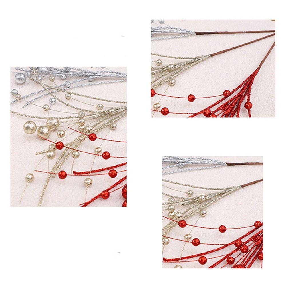 Lifelike Glitter Berry Branches Foam Fake Red Berry  Office Hotel Decorations