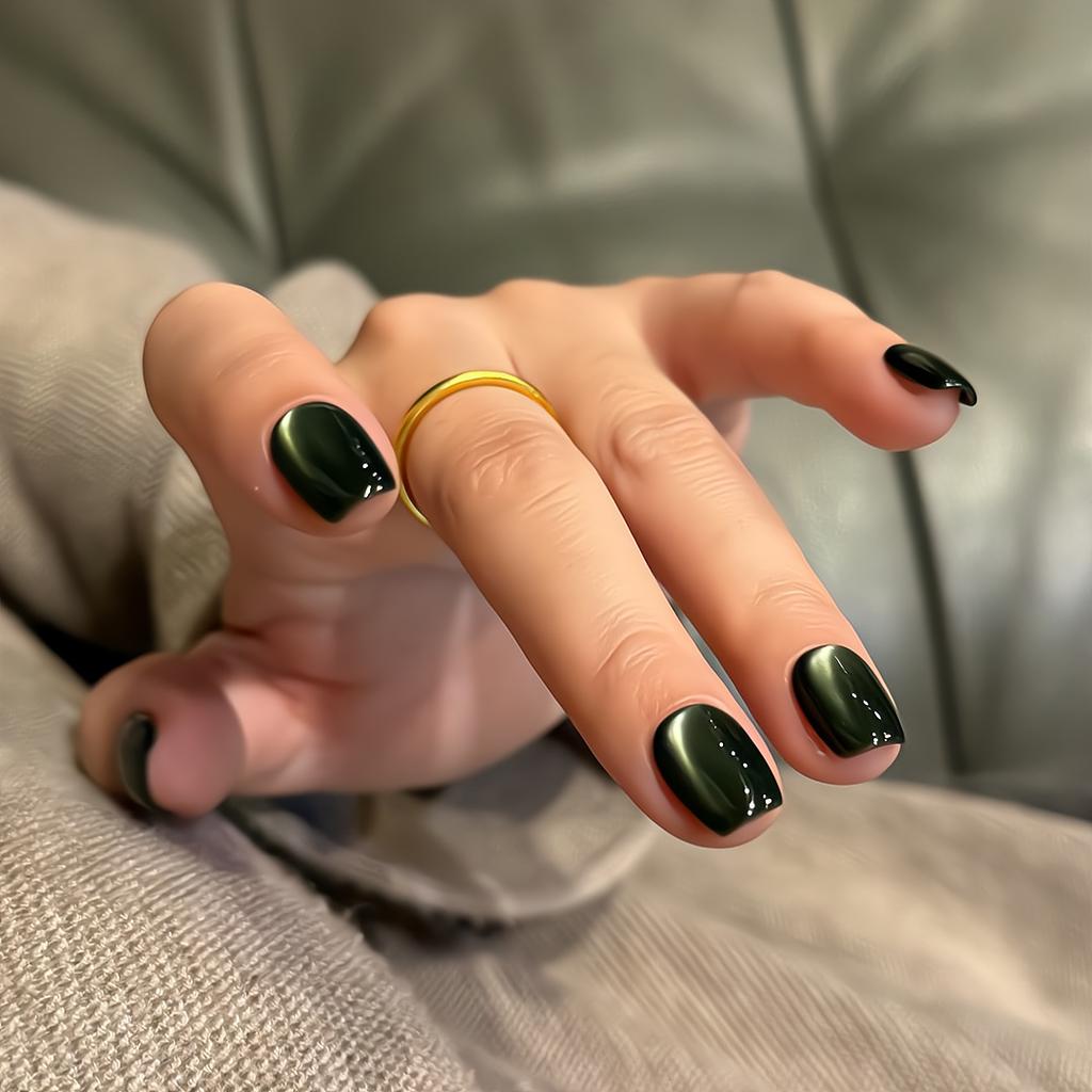 Press-On-Nägel Quadratische Falschnägel mit Glitzer-Design Künstliche Acrylnägel Glänzende Falschnägel Vollabdeckung Aufkleb-Nägel Klebe-Nägel für Damen