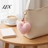 Plush Love Keychain Heart for Backpack, Fuzzy Keyring Decorative Bag Charm, Women Girls Handbags Accessory