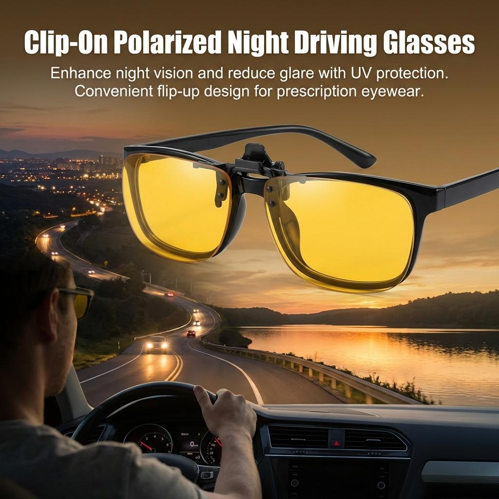 Polarized Clip On Sunglasses UV400 Protection For Myopia Eyewear With Flip Up Design Yellow жёлтый/чёрный