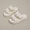 Fashion Women's Slippers Summer New Thick Bottom Round Head Open Toe Bow Sandals Casual Fashion Comfortable Soft Sole Slippers