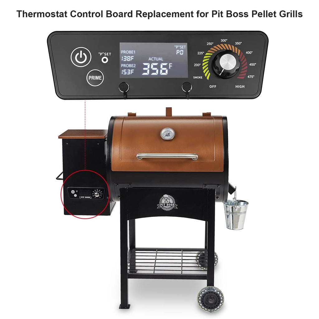 Upgraded Control Board for Pit Boss Wood Pellet Grills, Pit Boss Control Panel Thermometer Controller Replacement Compatible with Pit Boss