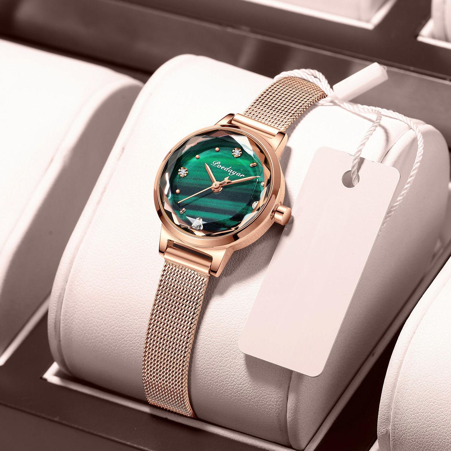 POEDAGAR Новые роскошные женские часы высшего бренда с коробкой, водонепроницаемые модные женские кварцевые часы