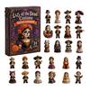 Halloweenový adventní box Kalendář Dne mrtvých, 24denní sada akrylových ozdob s uměleckými svátečními motivy lebky a aksamitníku pro rozbalování, na zavěšení na stromek