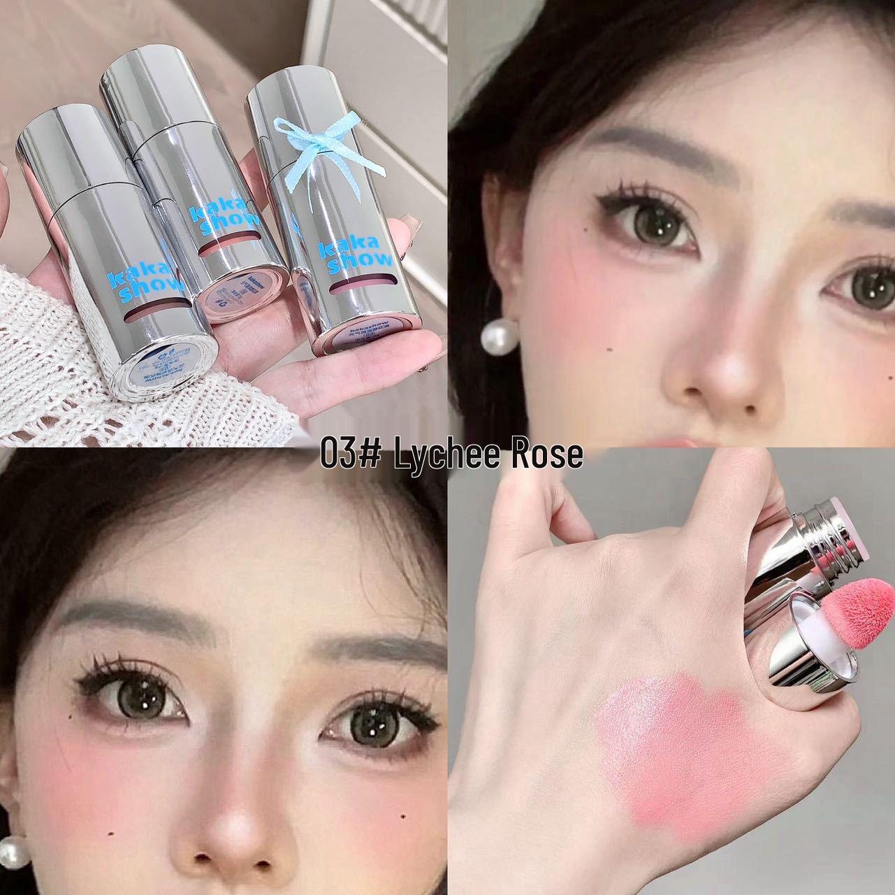 Kakashow Lively Glow Liquid Blush with Sponge Brush - Natural Korean Style
