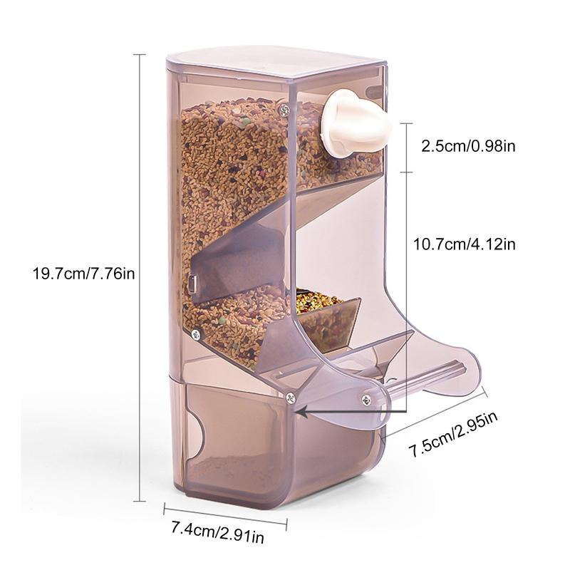 Bird Feeder Automatic Hanging Cup Food Dish for Cockatiels Canaries for Sun Conu