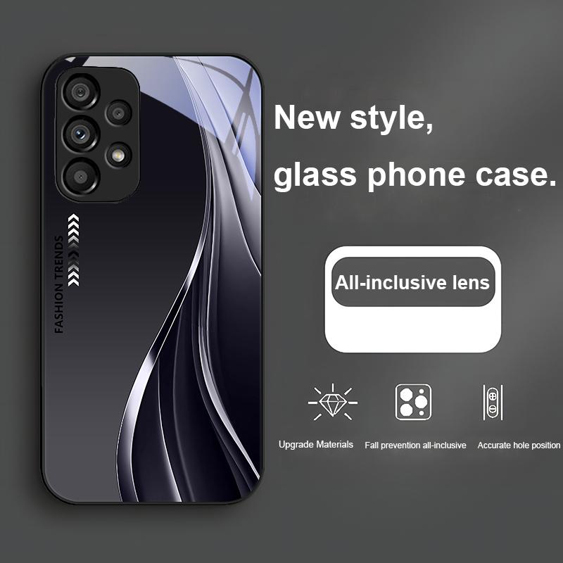 Fashion Trends Green For Samsung Galaxy S24 Plus S20 21 FE S23 Ultra S8 9 A70 72 73 50 51 52 53 Tempered Glass Phone Case