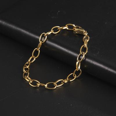Ladies' Bracelet Stainless Steel Simple Box Chain Oval Chain Welded Chain Stackable Minimalist Adjustable Bracelet Jewelry Gift