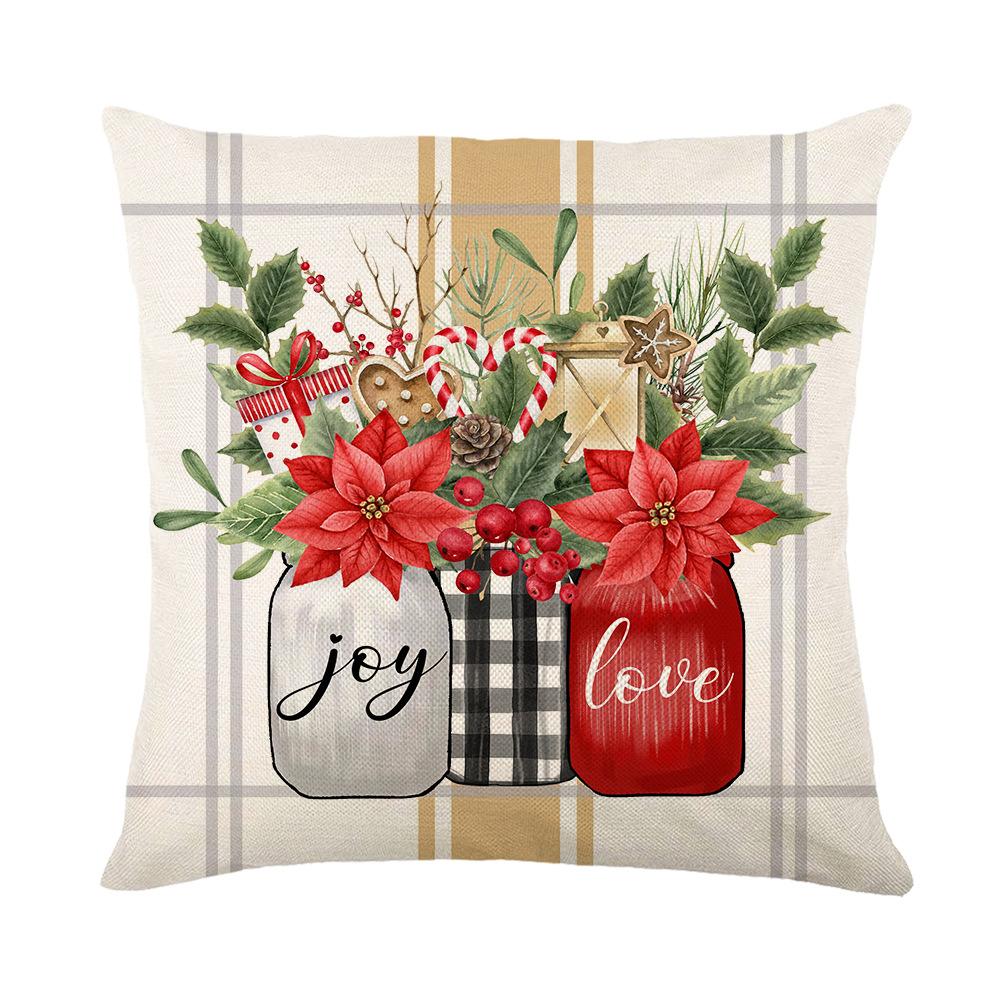 Neues Weihnachtskissen für Zuhause Sofa Feiertag Bedruckter Kissenbezug Polyester Kissenbezug Dekoration