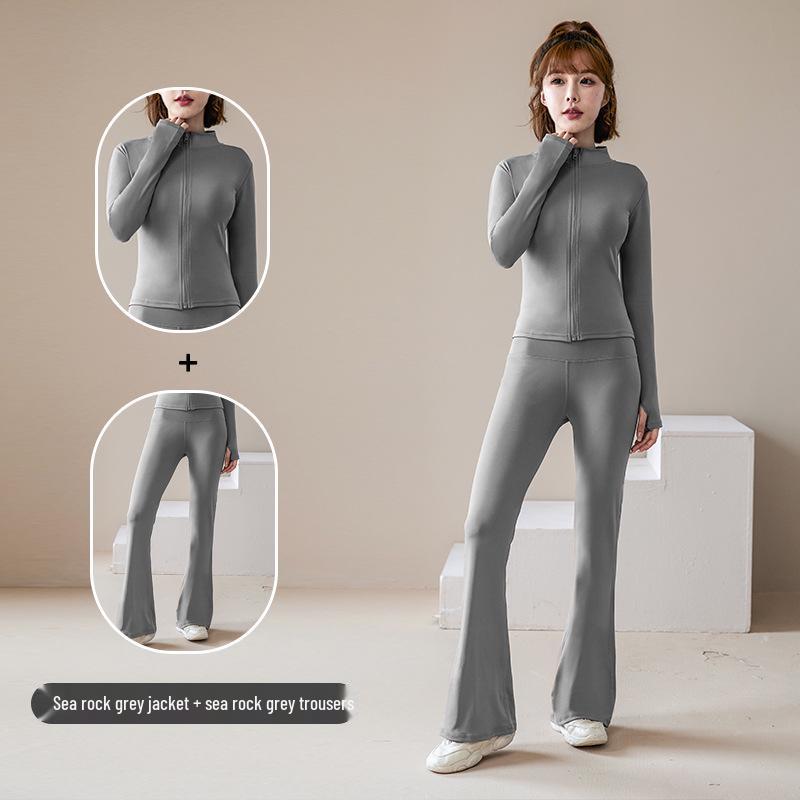 Women's Quick-Dry Zip-Up Sports Jacket with Stand Collar and Long Sleeves for Running and Yoga