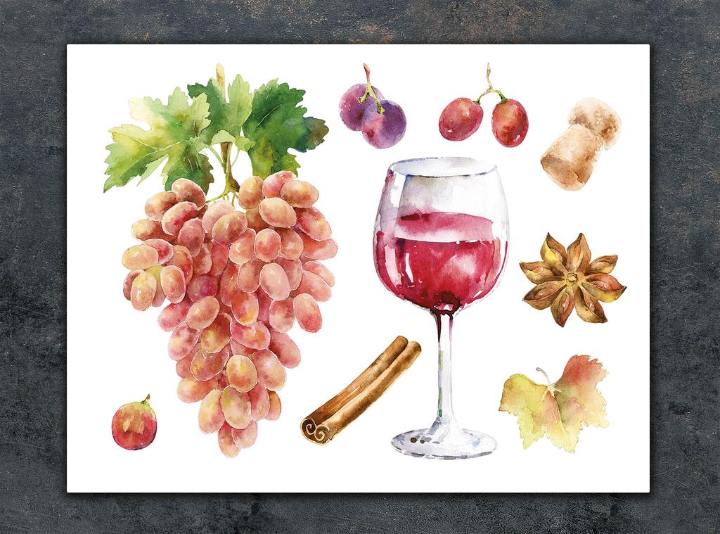SZKLANA DESKA DO KROEJNIA 30x22 WINO