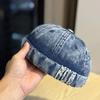 American Retro Old Washed Denim Melon Cap for Men and Women Versatile Face-showing Small Dome Hip Hop Street Landlord Hat