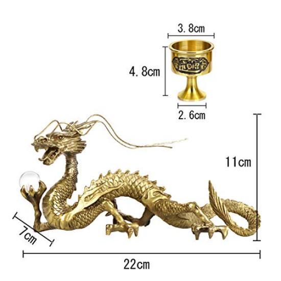 Golden Dragon for Good Crystal Ball Holding Gold Water 20 Mm Crystal Feng Shui Good Good Good Luck Feng 5 Dragon Five Zodiac Lucky Ward Off Auspicious