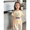 Pure Cotton Brand Summer Children's Short-Sleeve T-Shirt, New 2026 Cartoon Puppy Half-Sleeve Clothing for Girls, Trendy