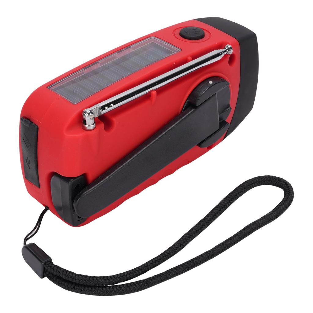 Emergency Radio USB Solar Hand Crank Charging Portable FM Weather Radio with Flashlight 2000mAh Power Bank for Outdoor