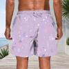 Men Plus Size Abstract Gradient Print Beach Shorts Elastic Waist Drawstring Loose Casual Shorts With Pockets For Swimming Surfing Summer Vacation