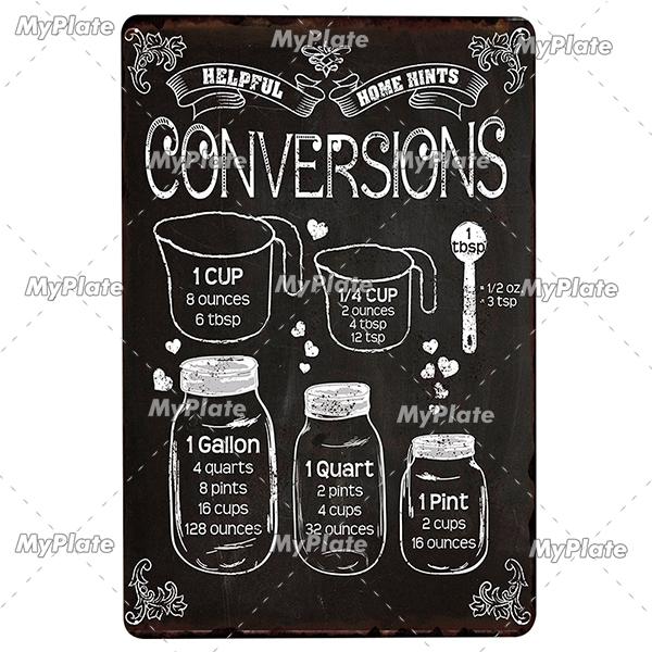 Kitchen Rules Metal Vintage Food Tin Sign Wall Decor for Kitchen Cafe Diner Bar Breakfast Metal Signs