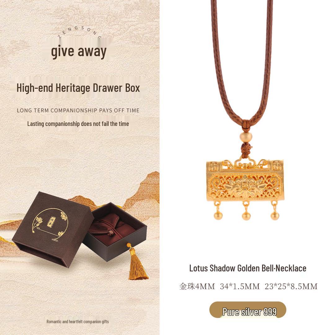 

Sterling Silver Ruyi Longevity Lock Necklace with Braided Rope 999 Fine Silver TL015287