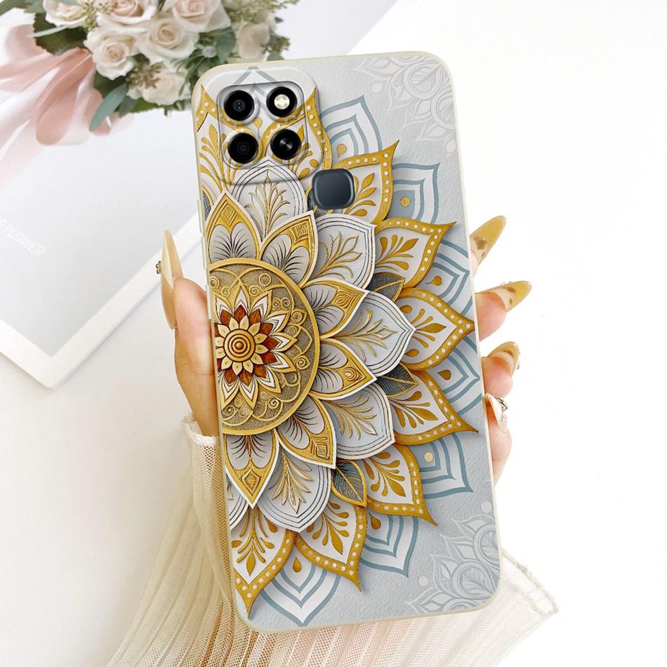 For Infinix Smart 6 X6511 X6511B X6511E Cute Cat Flower Cartoon Phone Case For Infinix Smart6 Shockproof Soft Silicone Bumpers