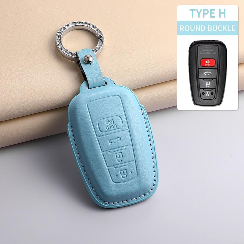 

PU Leather Car Smart Remote Key Case Cover For Toyota CHR Camry RAV4 C-HR Corolla Highlander Prius Land Cruiser Prado Key Shell
