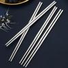 Homeglen 304 Stainless Steel Square Chopsticks (10 Pairs)