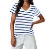 Ladies' Casual Fashion Striped Printed Short Sleeved Shirt