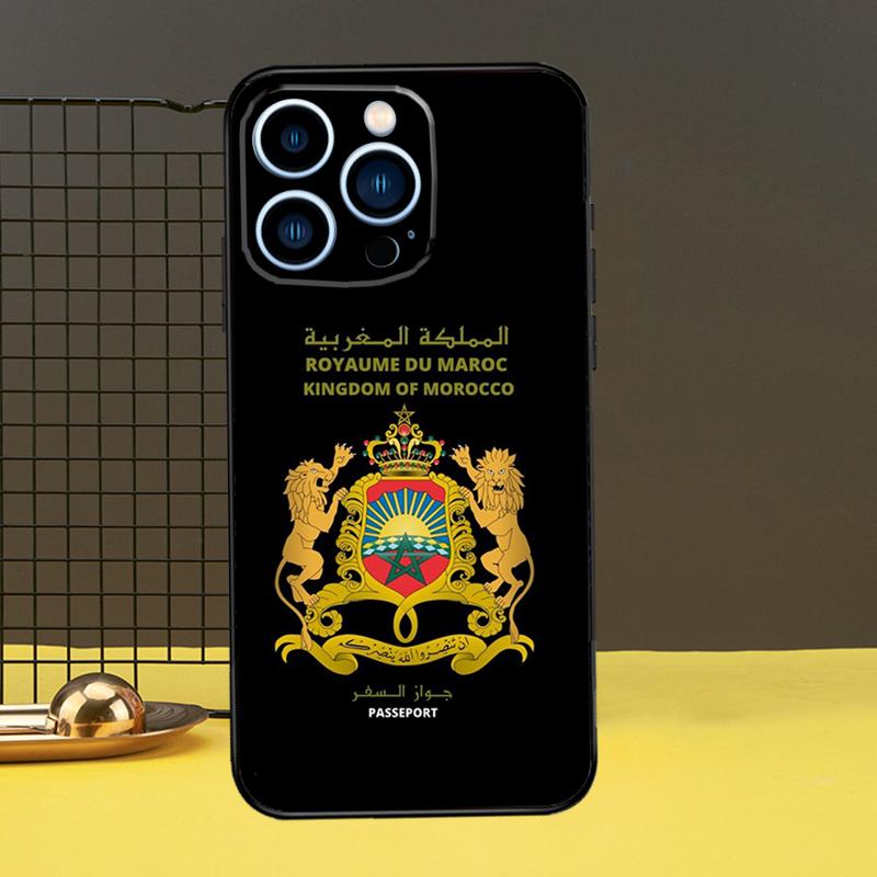 Morocco Flag Coat Of Arms Funda For iPhone 12 13 Mini 11 14 15 Pro Max XS X XR SE 2020 7 8 14 15 Plus Phone Case