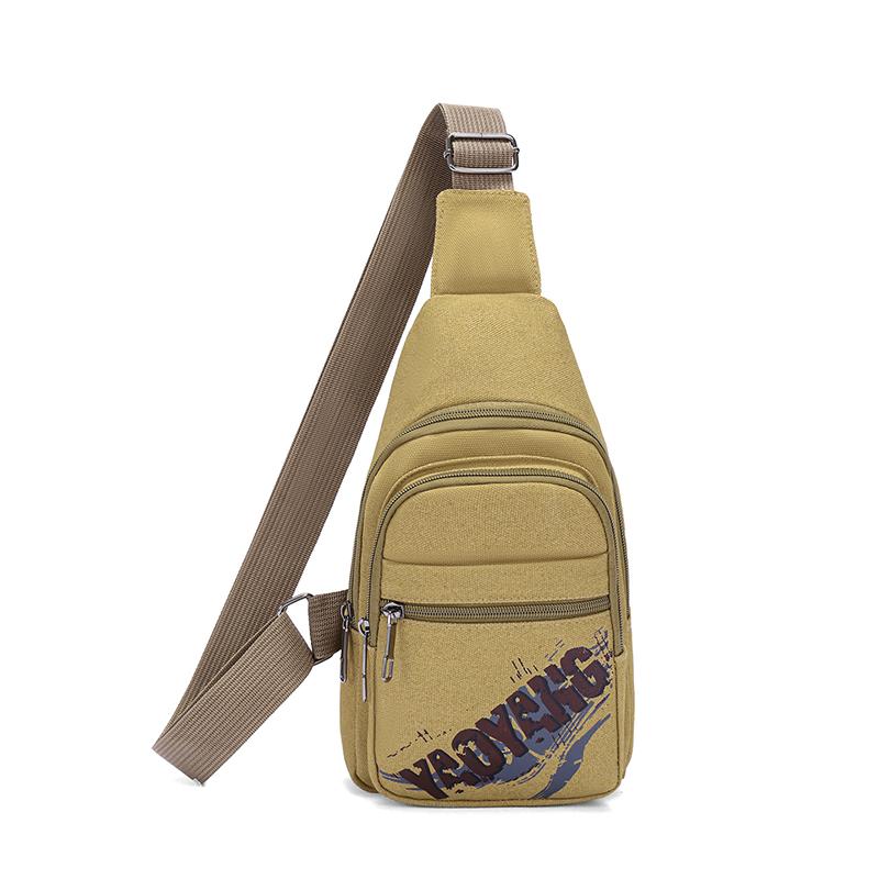 Chest Bag Men's Canvas Shoulder Crossbody Bag Outdoor Cycling Mobile Phone Bag