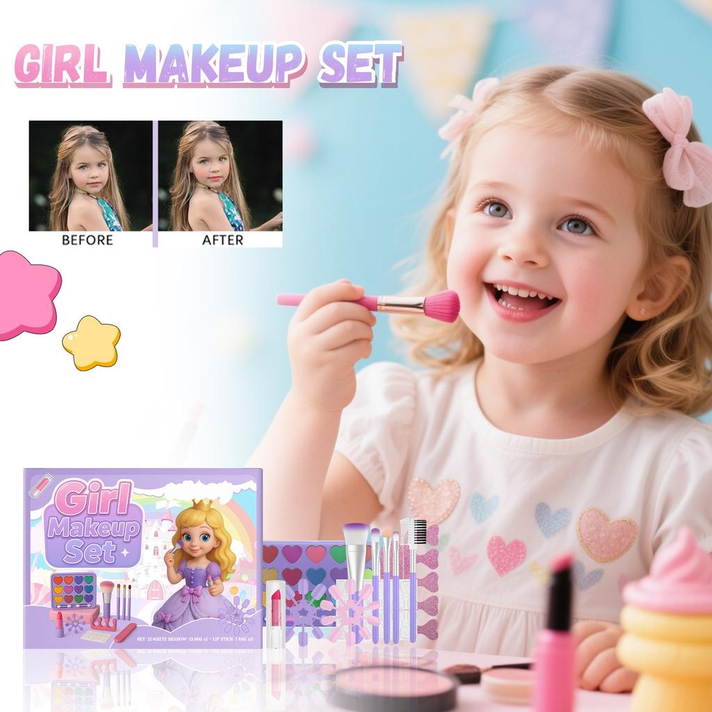 Children's Nail Polish Set, Children's Makeup Set, 12 Piece Set, Girls' Gift, Makeup Toys, A Party For 7,8,9,10,11,12 Year Old Girls