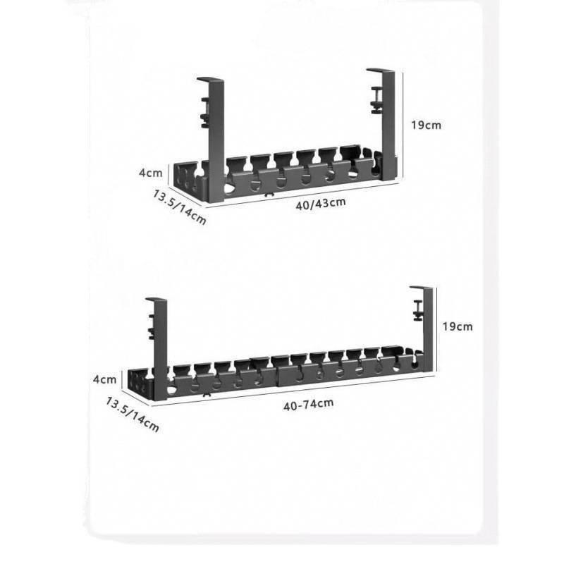 Under-Desk No-Drill Cable Organizer for Power Cords and Desktop Sockets